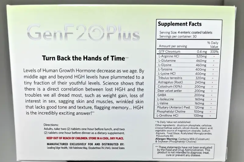 GenF20 Plus Ingredients